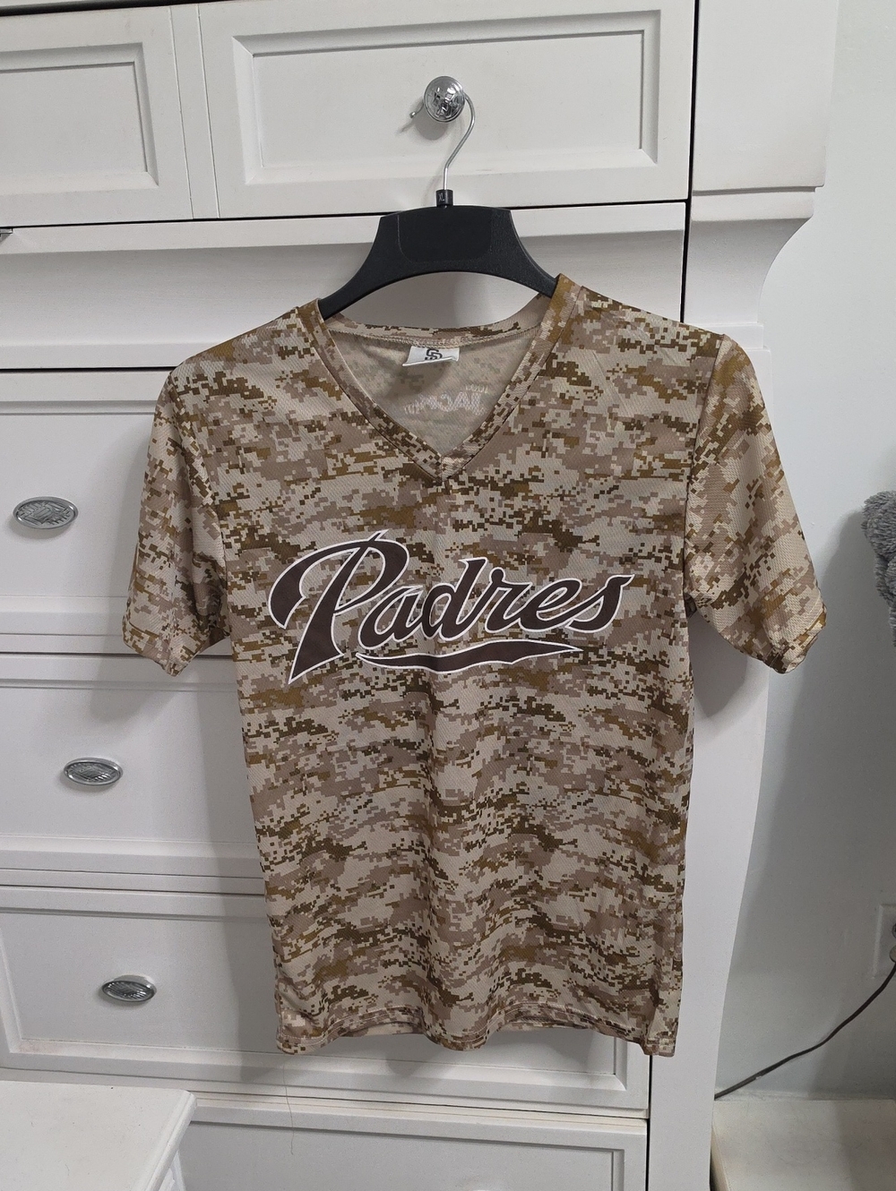 Padres Kids' Camo V-Neck Shirt - Tan & Brown